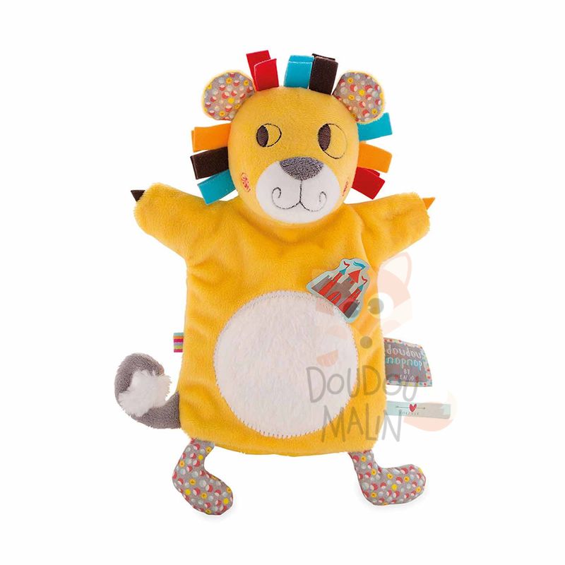  nopnop marionnette lion jaune blanc chateau 